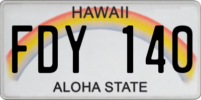 HI license plate FDY140