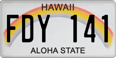 HI license plate FDY141