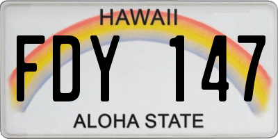 HI license plate FDY147