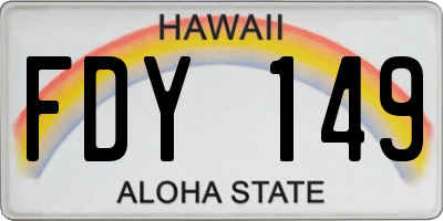 HI license plate FDY149