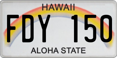 HI license plate FDY150