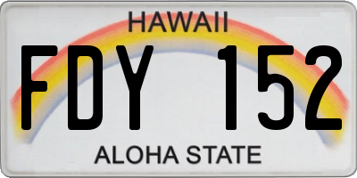 HI license plate FDY152