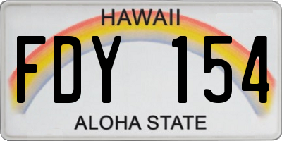 HI license plate FDY154