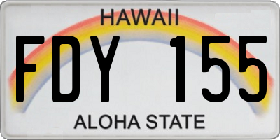 HI license plate FDY155