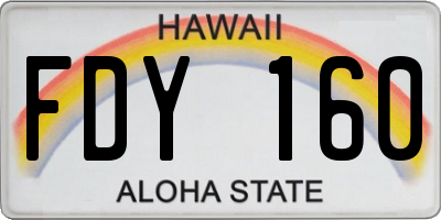 HI license plate FDY160