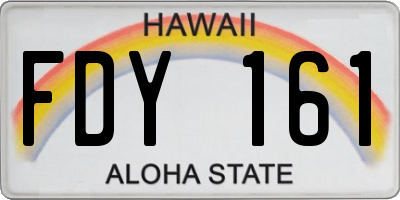 HI license plate FDY161