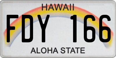 HI license plate FDY166