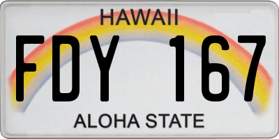 HI license plate FDY167