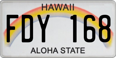 HI license plate FDY168
