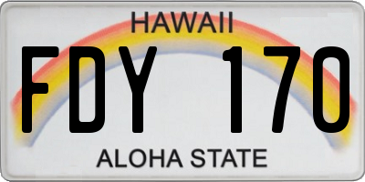 HI license plate FDY170