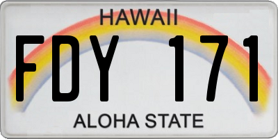 HI license plate FDY171