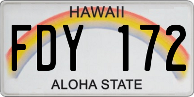 HI license plate FDY172
