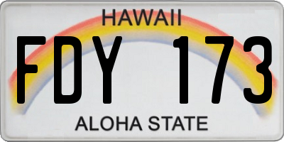 HI license plate FDY173