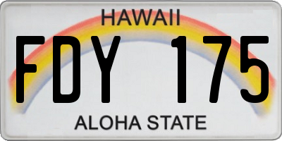 HI license plate FDY175