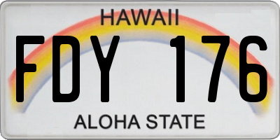 HI license plate FDY176