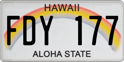 HI license plate FDY177