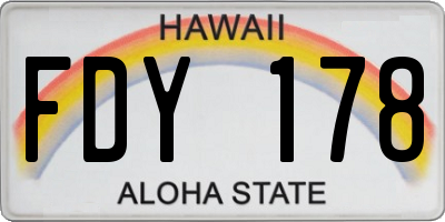 HI license plate FDY178