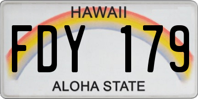 HI license plate FDY179