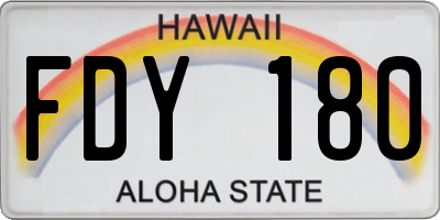 HI license plate FDY180
