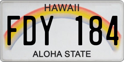 HI license plate FDY184