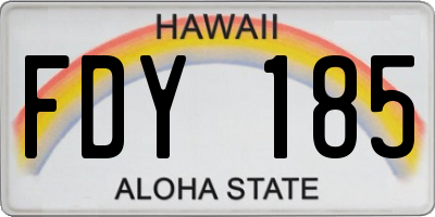HI license plate FDY185
