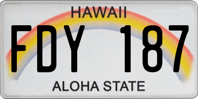 HI license plate FDY187