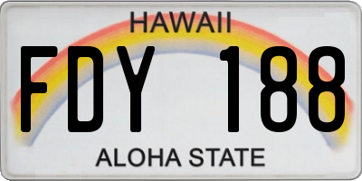 HI license plate FDY188