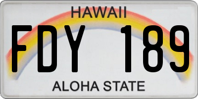 HI license plate FDY189