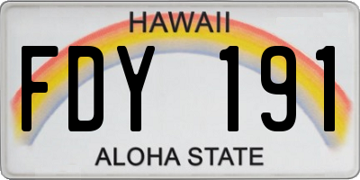 HI license plate FDY191