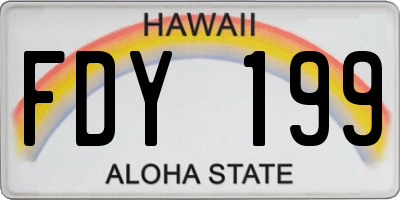 HI license plate FDY199
