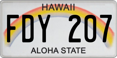 HI license plate FDY207