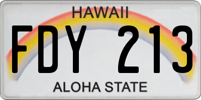 HI license plate FDY213