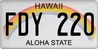 HI license plate FDY220
