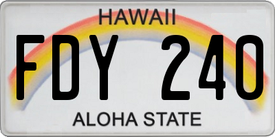 HI license plate FDY240