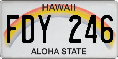 HI license plate FDY246