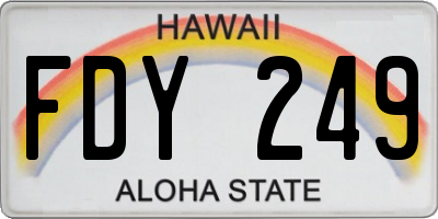 HI license plate FDY249