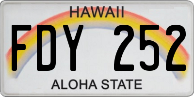 HI license plate FDY252