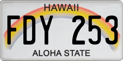 HI license plate FDY253
