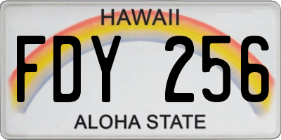 HI license plate FDY256