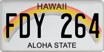 HI license plate FDY264