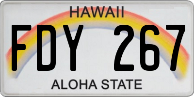 HI license plate FDY267