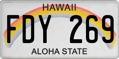 HI license plate FDY269