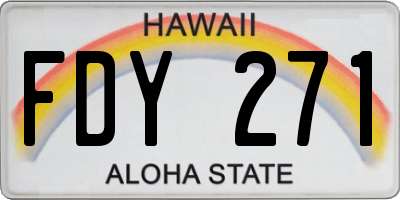 HI license plate FDY271
