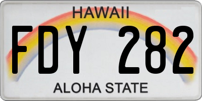 HI license plate FDY282