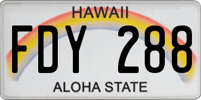 HI license plate FDY288