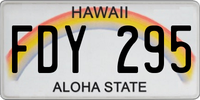 HI license plate FDY295