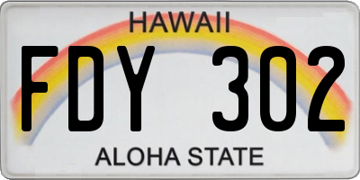 HI license plate FDY302