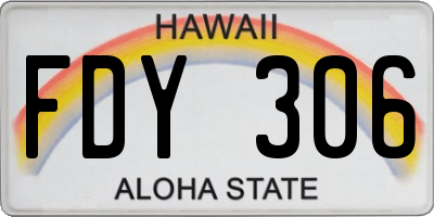 HI license plate FDY306