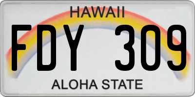 HI license plate FDY309