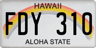 HI license plate FDY310